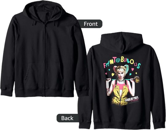 Birds of Prey Harley Quinn Fantabulous Zip Hoodie, Gift For Fans
