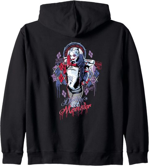 Suicide Squad Daddy's Little Monster Zip Hoodie, Gift For Fans
