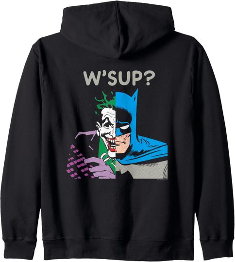 Discover Batman and Joker W'SUP? Zip Hoodie, Gift For Fans