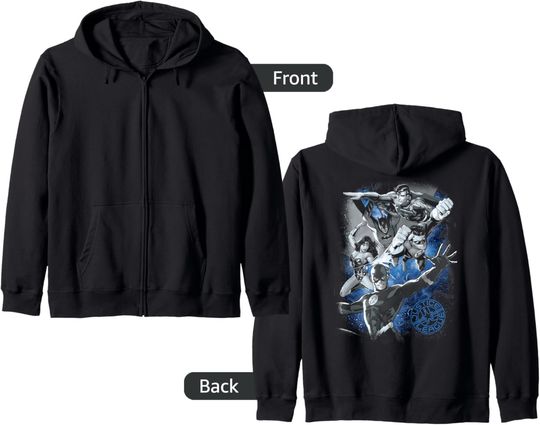Justice League Galactic Attack Nebula Zip Hoodie, Gift For Fans