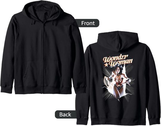 Wonder Woman Break Out Zip Hoodie, Gift For Fans