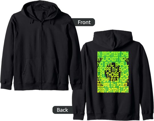 Discover Green Lantern Oath Black Zip Hoodie, Gift For Fans