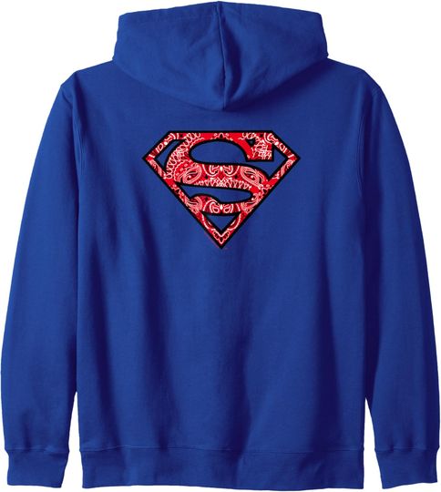 Superman Paisley Shield Zip Hoodie, Gift For Fans