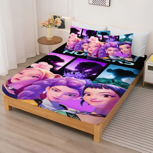 Fitted Sheet Kpop：Demon Hunter Girl Group Bedding Set