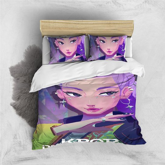 Discover KPop D-Demon H-Hunters Rumi Duvet Cover Set Soft Wash Cotton Bed 3 Piece Summer Comfortable Student Dormitory Home Baby Bedding