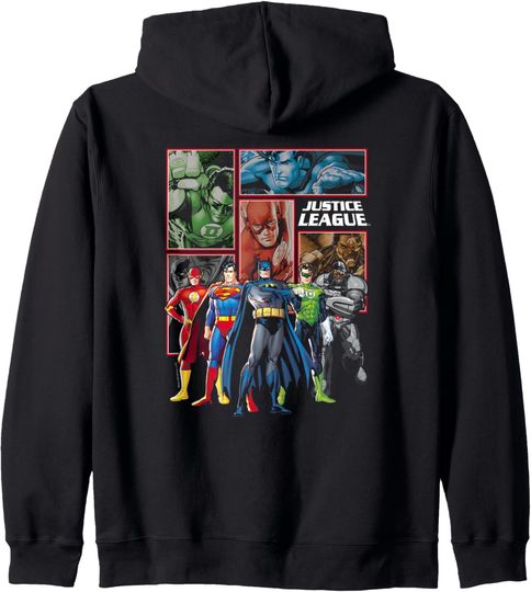 Justice League New JLA Panels Zip Hoodie, Gift For Fans