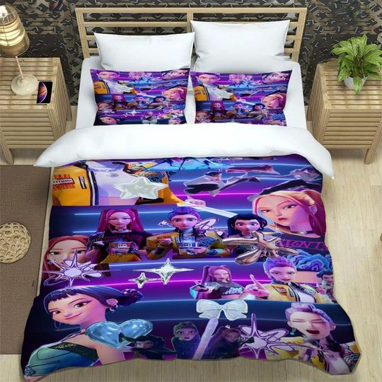 Discover KPop Demon Hunters Printed Bedding Sets Exquisite Bed Supplies Set Duvet Cover Comforter Set Bedding Set Luxury Birthday Gift