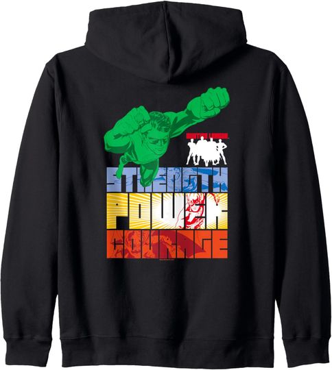 Justice League Heroic Qualities Zip Hoodie, Gift For Fans