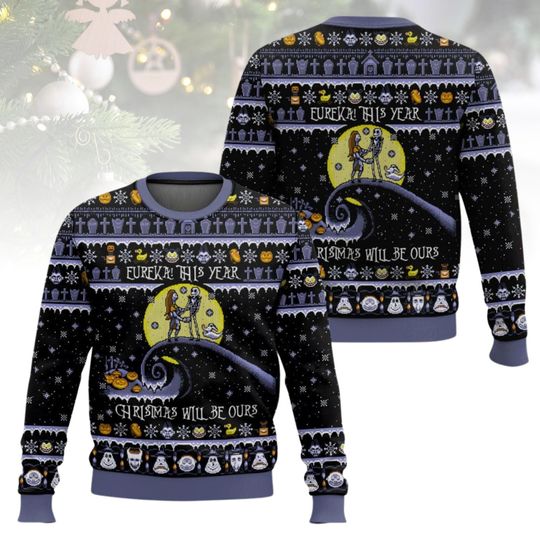 Nightmare Before Christmas Ugly Christmas Sweater Jack Skellington Sweater Xmas Holiday Gift