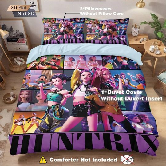 Discover 3Pcs Kpop Devil Girl Group Print Coreless Bedding Set Multi Size Bedrooms Dormitory Duvet Cover Soft Hine Washable