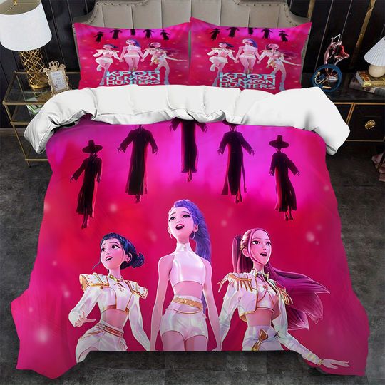 Discover KPop D-Demon H-Hunters Rumi Duvet Cover Set Soft Wash Cotton Bed 3 Piece Summer Comfortable Student Dormitory Home Baby Bedding