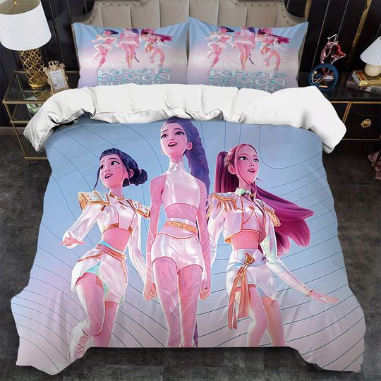 Discover KPop D-Demon H-Hunters Rumi Duvet Cover Set Soft Wash Cotton Bed 3 Piece Summer Comfortable Student Dormitory Home Baby Bedding