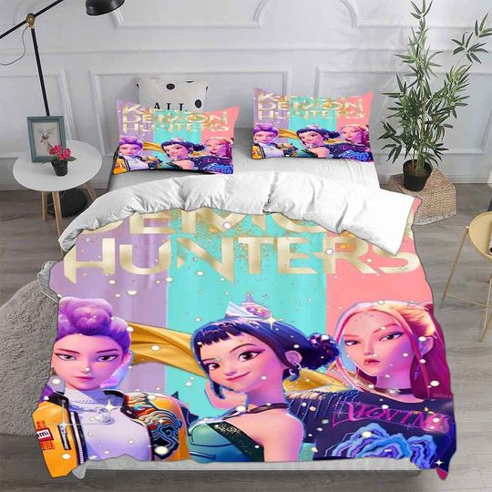 Discover KPop Demon Hunters Rumi Mira Zoe Bedding Sets Comforter Quilt Bed Cover Duvet Cover Pillow Case 2-3 Pieces Sets Kids Adult Size