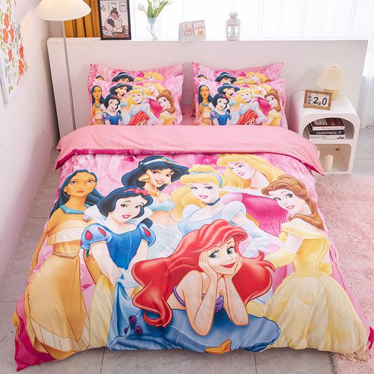 Discover Ariel Little Mermaid Bedding Set Beautiful Princess Anime Duvet Cover Set Ariel Rapunzel and Snow White Quilt Cover For Girls