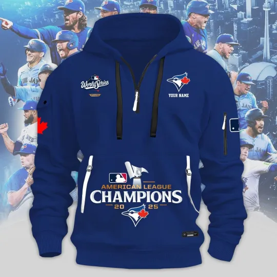 Discover Toronto city Blue Jay Champions American League Half Zip Hoodie