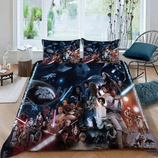 Discover 3D Printing Duvet Cover Cute Comforter Grogu and Yoda Bedding set Soft Quilt Cover and Pillowcas for Teens Children Adults