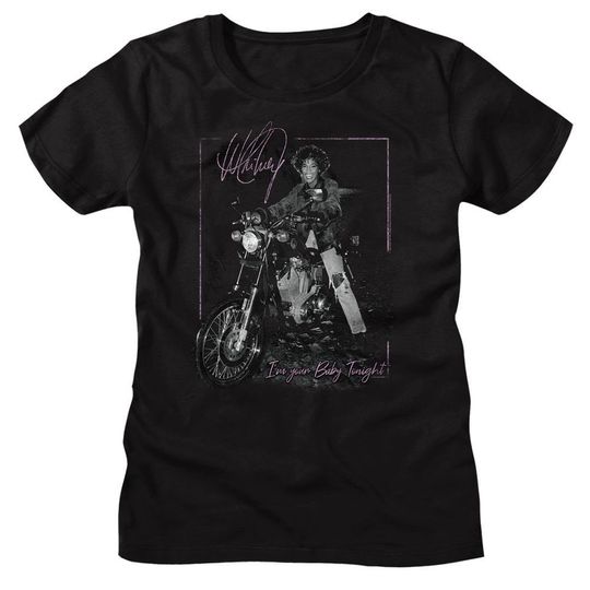 Whitney Houston Motorcycle Black Women's T-Shirt