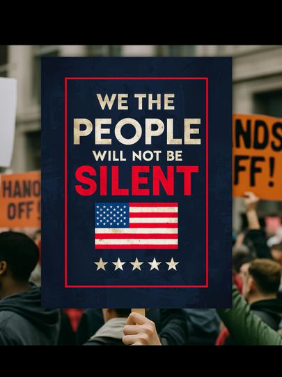Discover Protect Democracy Protest Poster, No Kings Day Protest Sign, Anti-Trump Political Activist Rally Sign, Resist Fascism Protest Poster
