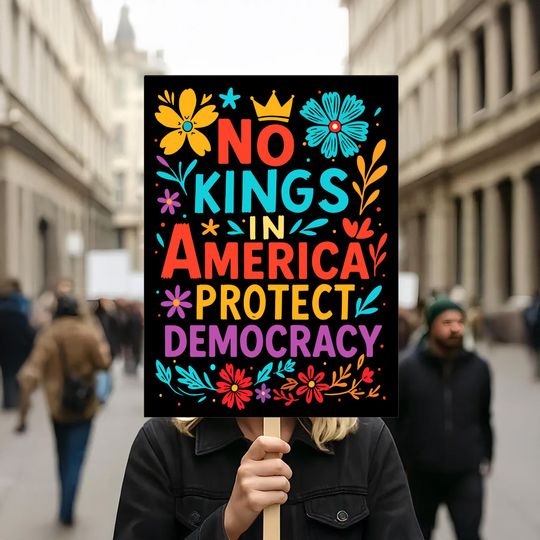 Discover Protect Democracy Protest Poster, No Kings Rally Day Protests Sign, Anti-Trump, Political Activist Poster, Rally Sign, Resist Fascism Poster