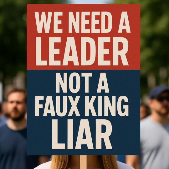 Discover Funny No Kings Protest Sign, Faux King Rally Poster, Anti Trump March Sign, Political Activist Wall Print, Digital Download, 3 Sizes PDF