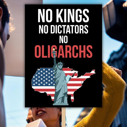 Discover Printable No Kings No Dictators Sign, Anti-Authoritarian Protest Sign, Anti Trump Patriotic Sign,No Kings In America Poster,Digital Download