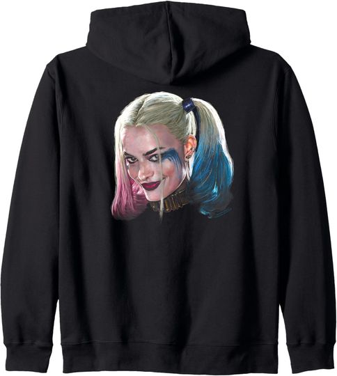 Suicide Squad Harley Quinn Head Zip Hoodie, Gift For Fans
