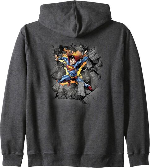 Superman Break on Through Zip Hoodie, Gift For Fans