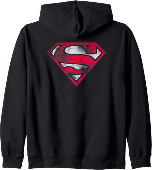 Discover Superman War Torn Shield Zip Hoodie, Gift For Fans