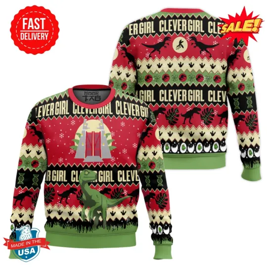 Clever Girl Jurassic Park Ugly Christmas Sweater
