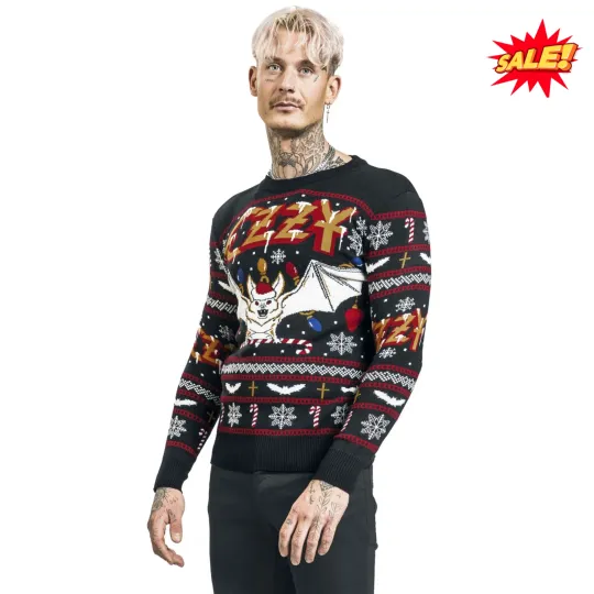 Discover "Holiday Sweater" Christmas Ozy Osbourne Ugly Sweater S-5XL