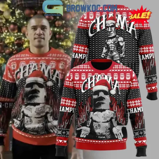 Discover Alex Pereira Wearing Chama Christmas Ugly Sweater