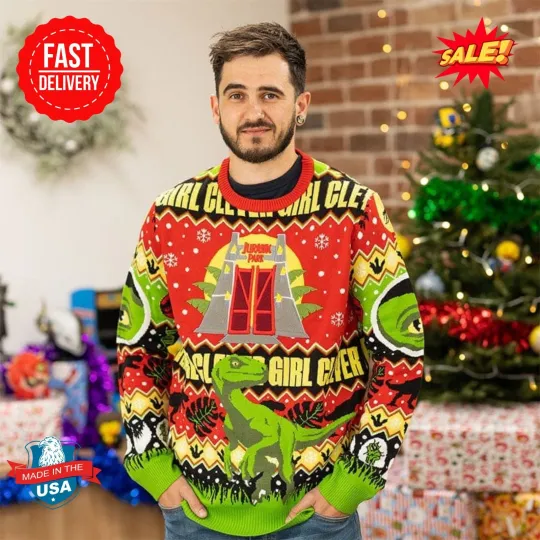 Discover Jurassic Park 3D Print Christmas Ugly Sweater S-5XL