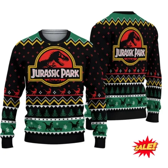 Discover Jurassic Parks Ugly Christmas Sweater All Size