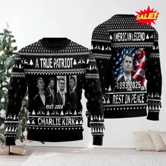 Charlie Kirk Ugly Christmas Sweater, Freedom Shirt, A True Patriot
