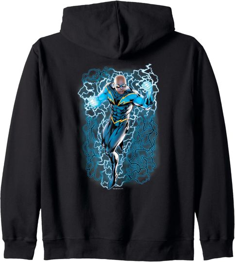 Justice League Black Lightning Bolts Zip Hoodie, Gift For Fans