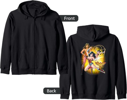 Wonder Woman Poses Zip Hoodie, Gift For Fans
