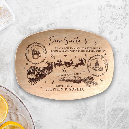 Discover Personalized Christmas Eve Platter For Santa, Custom Santa Treat Platter, Christmas Eve Plate Gift, Santa Treat Plate Christmas Gift