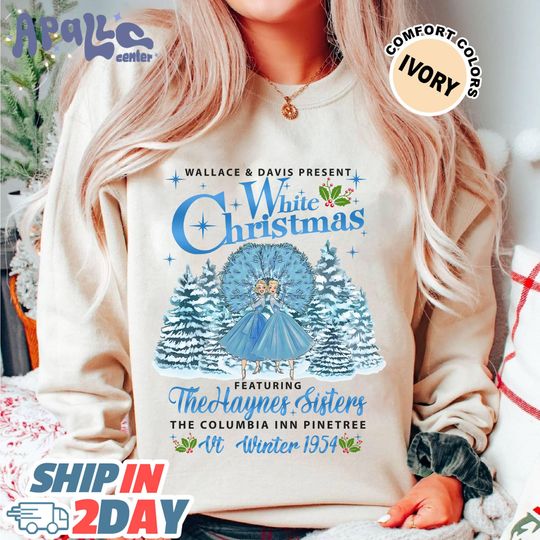 Merry White Christmas Haynes Sisters Sweater, White Christmas Movie Shirt, Wallace and Davis, Christmas White Movie 1954 Shirt