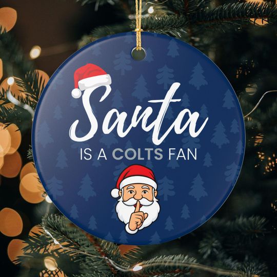Discover Santa is a Indianapolis Colts Fan Christmas Ornament Gift, Funny Christmas Ornament Colts Gift, Secret Santa Gift, Colts Football