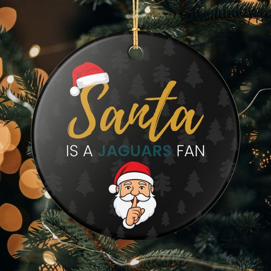 Discover Santa is a Jacksonville Jaguars Fan Christmas Ornament Gift, Funny Christmas Ornament Jaguars Gift, Secret Santa, Jaguars Football Decor