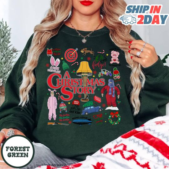 A Christmas Story Retro Sweatshirt, Leg Lamp Christmas Shirt, Oh Fudge, Christmas Story Quote Shirt, Christmas Movie Shirt, Christmas Gift