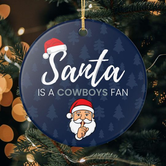 Discover Santa is a Dallas Cowboys Fan Christmas Ornament Gift, Funny Christmas Ornament Cowboys Gift, Secret Santa Gift, Cowboys Football Decor