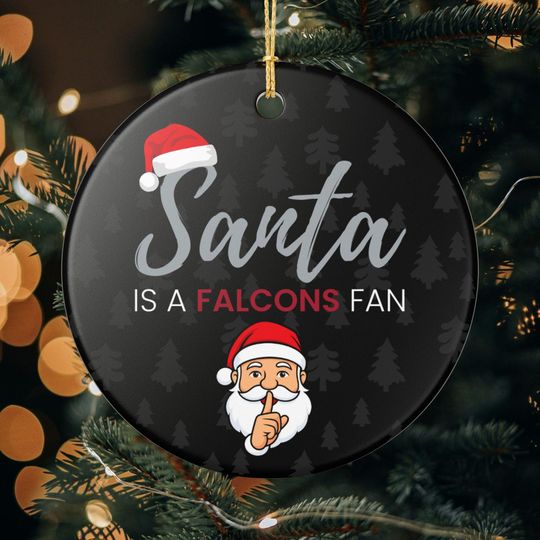 Discover Santa is a Atlanta Falcons Fan Christmas Ornament Gift, Funny Christmas Ornament Falcons Gift, Secret Santa Gift, Falcons Football Decor