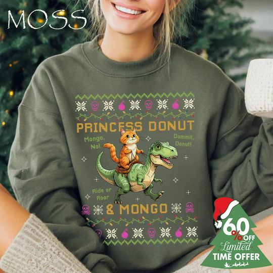 Dungeon Crawler Carl Shirt, Princess Donut And Mongo Sweatshirt, Christmas Sci-Fi Fantasy Apparel,Funny Reader Gift