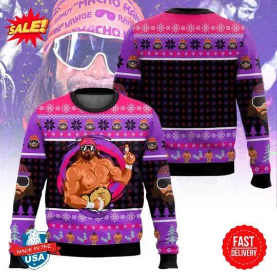Discover Funny Macho Man Ugly Christmas Sweater, Macho Man Randy Savage Sweater