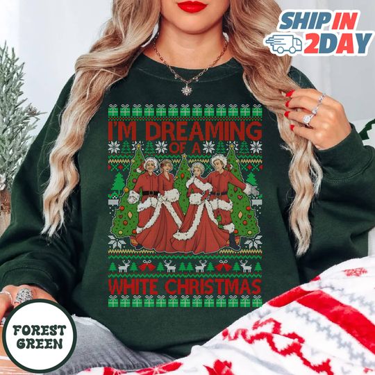 Discover White Christmas Ugly Sweatshirt Shirt, I'm Dreaming Of A White Christmas Shirt, Xmas 90s Movie Shirt, Christmas Song Shirt