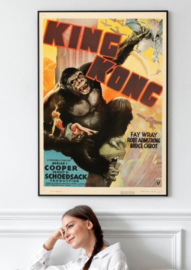 1930s Vintage Monster Movie Poster  Classic Hollywood Horror Film Print, Retro Creature Feature Collectible