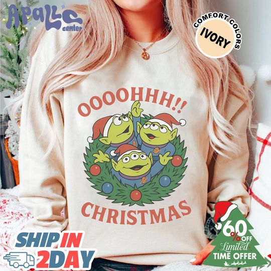 Discover Toy Story Aliens Merry Christmas Shirt, Funny Aliens Xmas Tee, Matching Family Group Holiday Outfit For Disneyland WDW