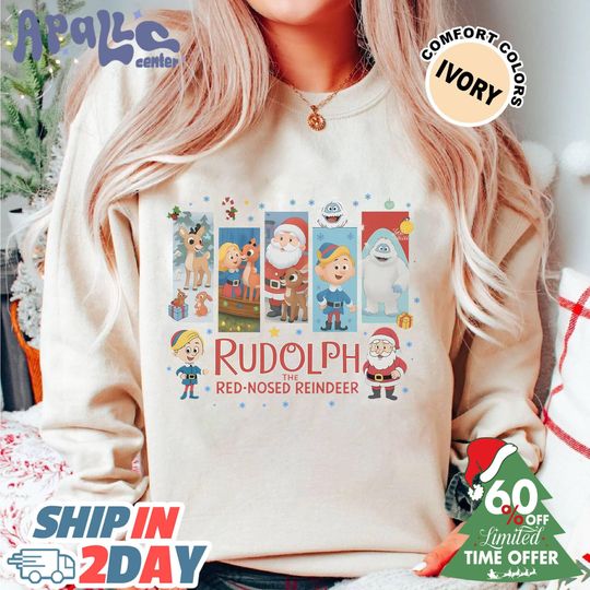 Rudolph the Red-Nosed Reindeer Merry Christmas Shirt, Funny Xmas Family Matching Shirt, Group Christmas Squad Holiday Party Shirt