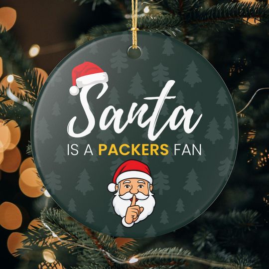 Discover Santa is a Green Bay Packers Fan Christmas Ornament Gift, Funny Christmas Ornament Packers Gift, Secret Santa Gift, Packers Football Decor